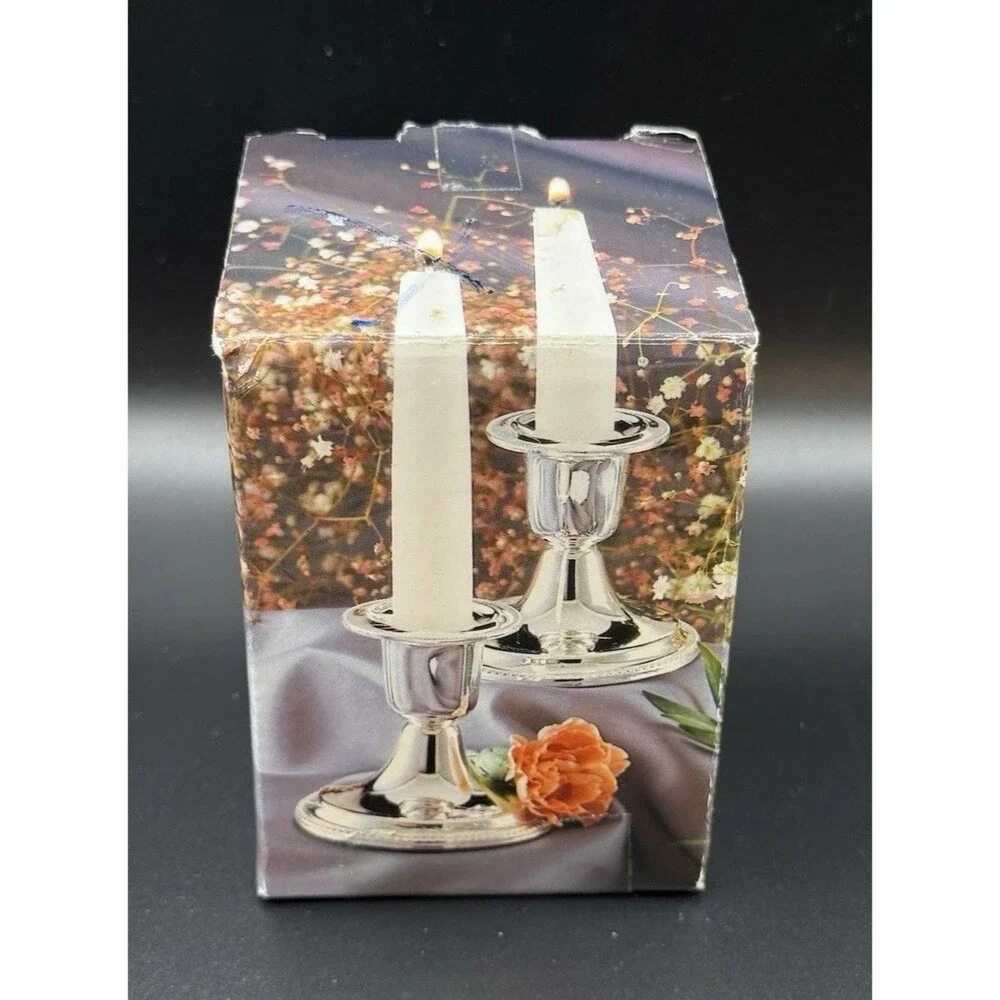 International Silver Co Mayfair 408 Silverplate Candlesticks Pair England NOS